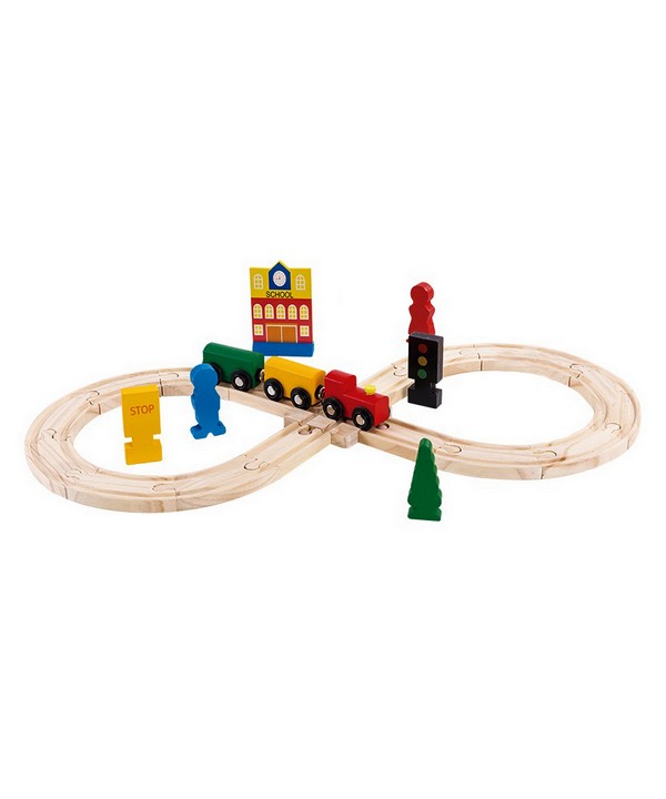 Wooden Train Set The City